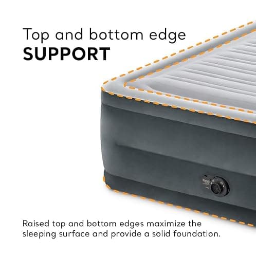 Intex 64417ED 22in Queen Dura-Beam Comfort Plush High-Rise Inflatable Air Mattress with Built in Pump for Travel and Camping, 600lb Weight Capacity — view 5