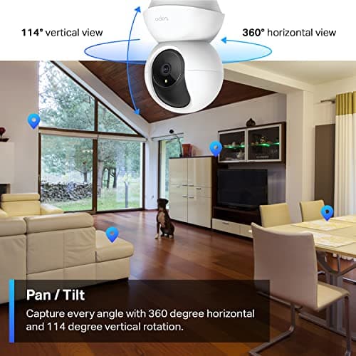 TP-Link Tapo 2K Pan/Tilt Indoor Security WiFi Camera, Baby & Pet Camera w/ 360° Motion Tracking, 2-Way Audio, Night Vision, Cloud & Local Storage (Up to 256 GB), Works w/Alexa & Google (Tapo C210) — view 2