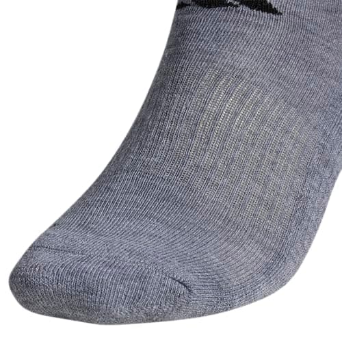 adidas Men's Athletic Cushioned No Show Socks (6 Pairs) Durable & Comfortable, Heather Grey/Black, M — view 4