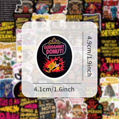60Pcs DCC This is an Outrage Princess Donut Sticker Funny Dungeon Book Crawler Reading Carl Merch Stickers