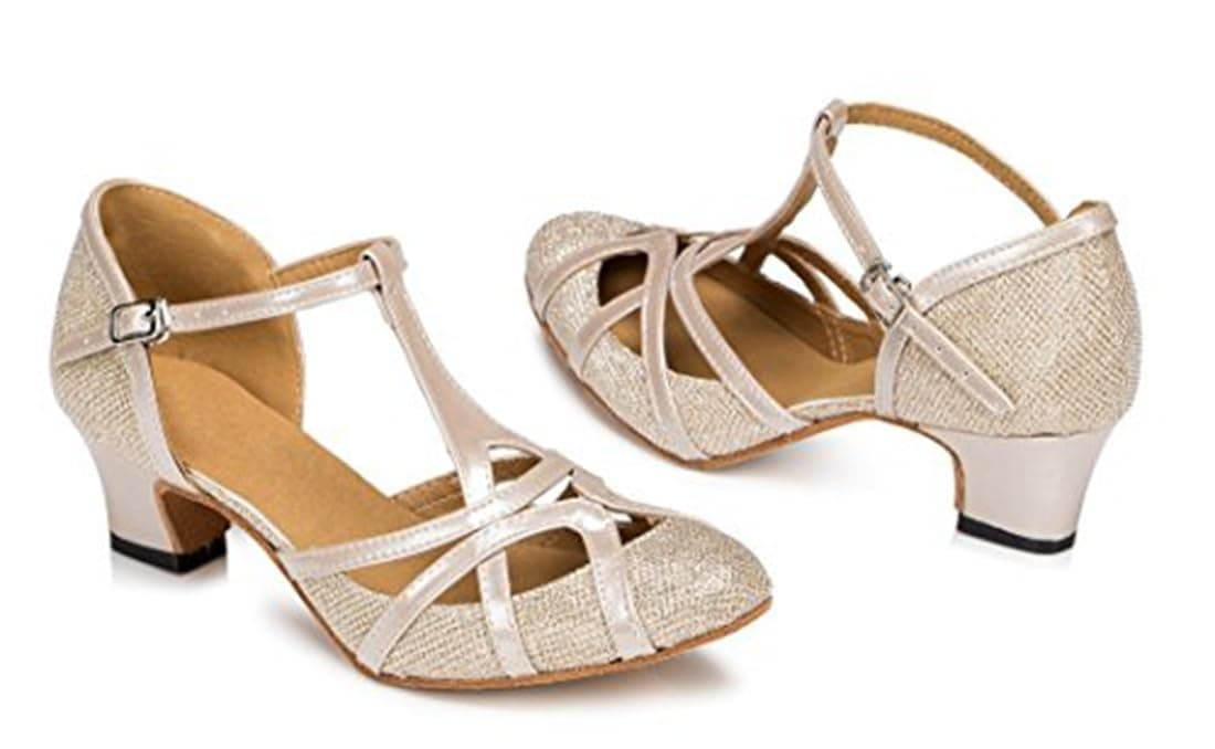 T-Starp - Zapatos de baile latino sintéticos con purpurina para mujer, para bodas, bailes de baile latino — view 6
