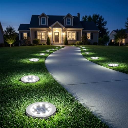 INCX 4.6 inch Solar Lights Outdoor Waterproof,12 Pack Solar Lights for Outside, Solar Garden Lights Landscape Lighting for Patio Pathway Lawn Yard Deck Driveway Walkway, Cold White — view 4