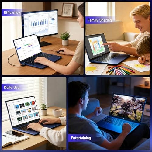 NIMO 2026 17.3" Gaming Laptop, 6-Core AMD Ryzen 5 6600H with Radeon 660M (Beat i7-1165G7),16GB DDR5 RAM 1TB SSD, 100W Type-C, Backlit Keyboard, Fingerprint,180° Viewing, for Creators & Professionals — view 5