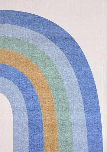 Rug Branch Skye Rainbow Washable Kids Area Rug 4' x 6' Blue & Ivory