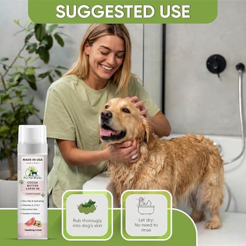 Pro Pet Works 5 in 1 Cocoa Butter Leave-in Dog Conditioner Lotion for Dogs & Cats-Hot Spot Cream/Balm for Allergies, dermatosis, Paw Fungus Or Itchy Skin-Heals Small Cuts & Abrasions[Made in USA] — view 3
