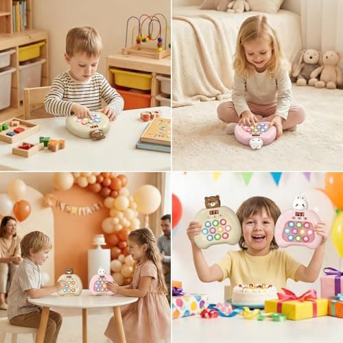 Electronic Pop It Game with LED Screen - 2-Player Online Bubble Pop Fidget Toy, Brain Training STEM Game for Kids 3-12, Anti-Anxiety Sensory Toy, Educational Birthday Gift for Boys Girls（（Brown） — view 7