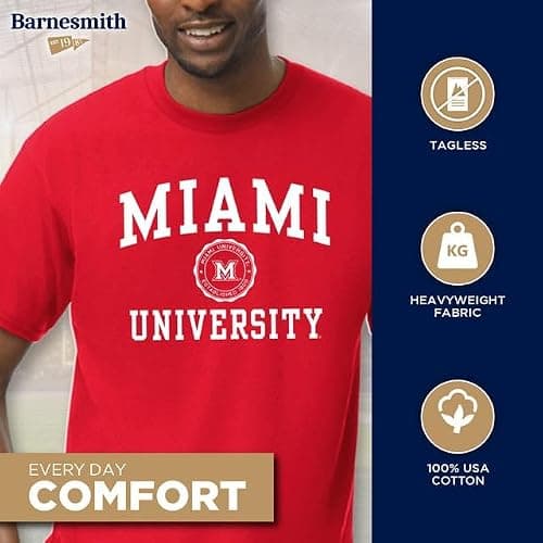 Barnesmith Miami University Redhawks Short-Sleeve T-Shirt, Heritage, Red, X-Large — view 2