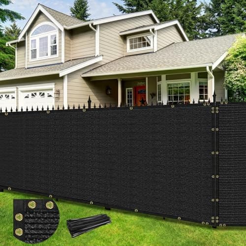 Avolend 4'x50' Privacy Fence Screen, Heavy Duty Windscreen Fencing Mesh Fabric Shade Cover for Outdoor Wall Garden Yard Pool Deck, Black