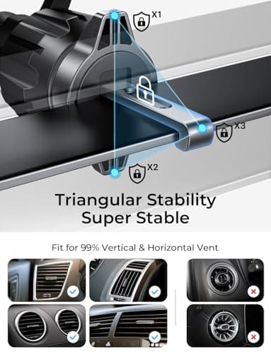 LISEN for MagSafe Car Phone Mount -Strong Magnets Magnetic Phone Holders for Your Car 2-in-1 Vent Dashboard Magnet Cell Phones Holder Mounts Car Accessories Gitfs for Men Women fit iPhone, CarbonFiber — view 7
