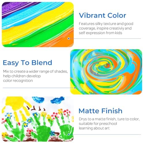 Smallbudi 15 Colors Large Washable Paint Set for Kid, 10oz Bottle with Pump — view 5