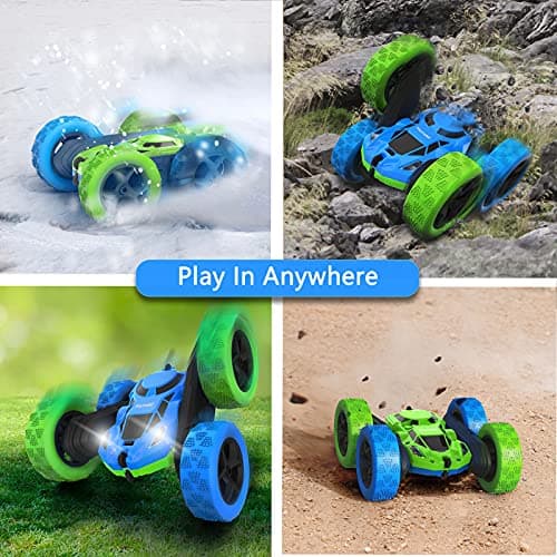 Hamdol Remote Control Stunt Car for Kids, 360° Rotating Double-Sided RC Car with LED Headlights, 4WD 2.4GHz Electric Rechargeable Toy Vehicle for Boys and Girls, Perfect Birthday — view 5