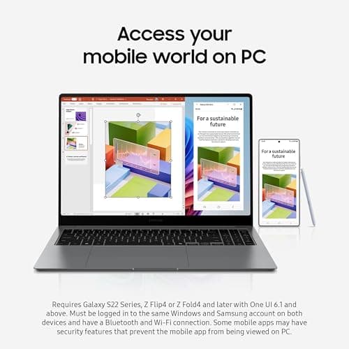 Samsung 15.6" Galaxy Book5 360 Copilot+ PC, AI Business Laptop, Windows 11 Pro, Intel Core Ultra 5 Processor 226V, FHD AMOLED Touchscreen, 16GB/512GB, 2025 Model, NP754QHA-KA1US, Gray — view 2