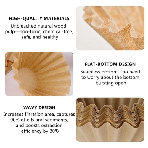5 Cup Unbleached Coffee Filters Compatible with Mr. Coffee Mini Brew, Coffee Filters for 2-5 Cup Drip Coffee Makers, Ideal for Home, Office & Commercial Use, 50Count, Brown — view 2
