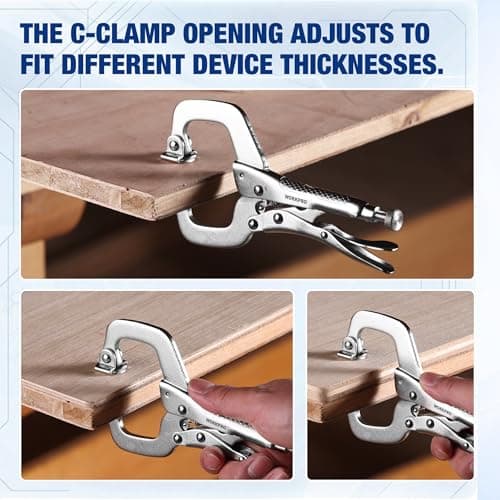 WORKPRO 6" Locking C-Clamp with Swivel Pads, Heavy Duty Adjustable Vise Grip Pliers, Welding Clamp for Woodworking, Metalworking, Auto Repair and Home Workshop — view 5