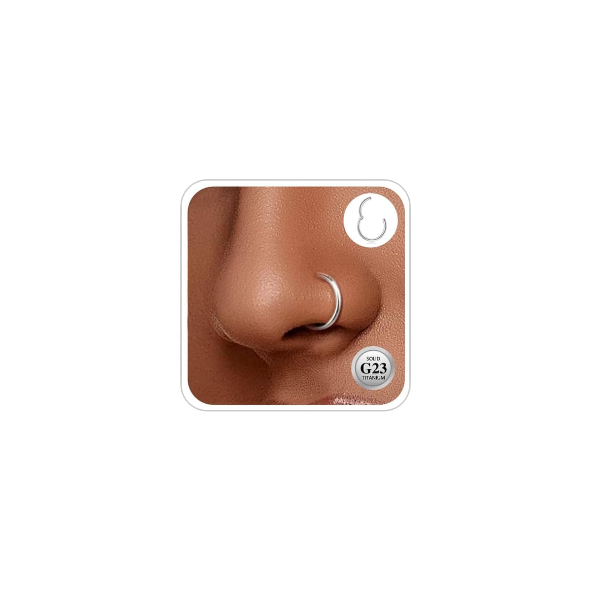 G23 Titanio Hipoalergénico Anillo de la Nariz Oro Plata Negro Septum Helix Cartílago Concha Anillos de Segmento Anillos de Labio 14G 16G Espesor 6MM/8MM/10MM/12MM Aro de Nariz 1 Pieza