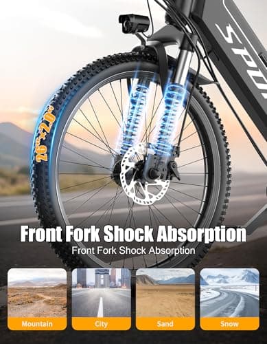 Electric Bike for Adults, 1500W Peak E Bike, Up to 40KM/H 105 KM Long Range, 26" Electric Bicycle, 48V 12Ah Removable Battery, 7 Speeds City Cruiser E-Bike for Commuting, Dual Suspension, Step-Thru