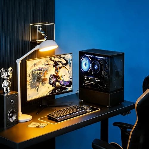 Qehi Prebuilt Desktop Gaming PC | Ryzen 5 6Cores 3.6G Up to 4.1G | 16G DDR4 RAM | 512G SSD | RX560 4G Graphics Card | WiFi 6 | Game Computer Tower Black — view 3