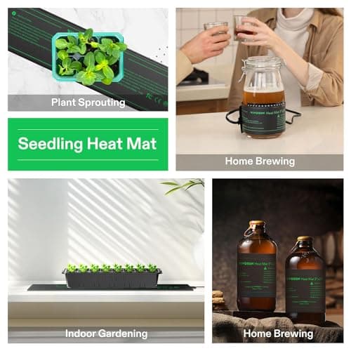 VIVOSUN 3x20 Inches Durable Waterproof Seedling Heat Mat Warm Heating Pad for Kombucha Tea, Beer Brewing, Fermentation and Plant Germination — view 5