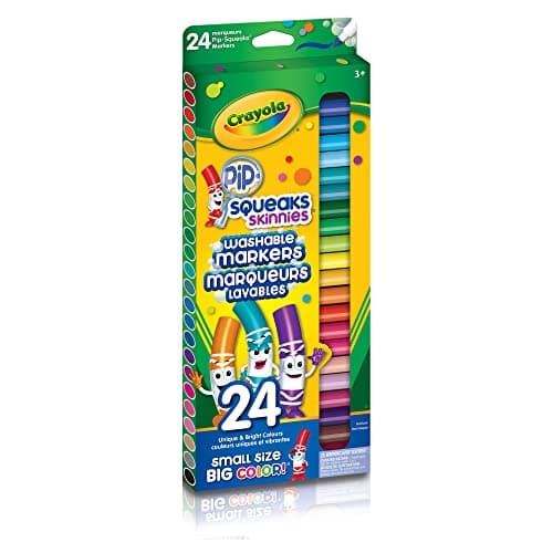 Crayola 58-4324 24 Pip-Squeaks Skinnies Fine Line Washable Markers, School and Craft Supplies, Gift for Boys and Girls, Kids, Ages 3,4, 5, 6 and Up, Holiday Toys, Stocking , Arts and Crafts, Gifting
