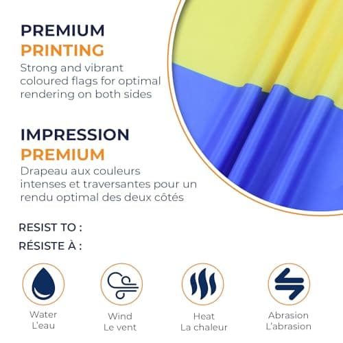 AZ FLAG - Ukraine Flag - 150x90 Cm - 100D Polyester Ukrainian Banner with Two Metal Grommets - Fade Resistant - Vivid Colors - 3' x 5' Feet - 3x5 Ft — view 2