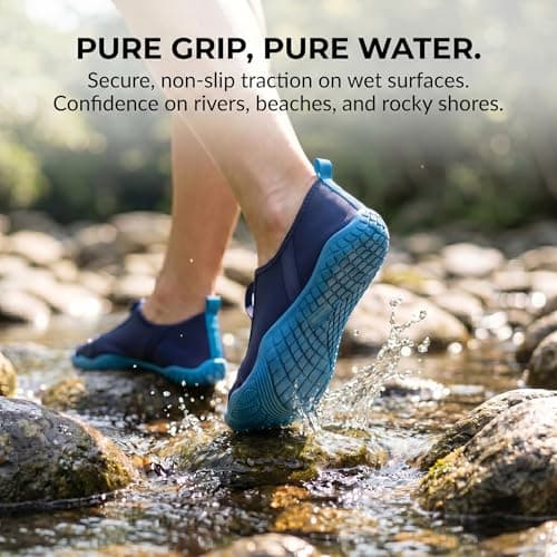 WHITIN Water Shoes Men Women Aqua Slip-on Kayaking, Dark Blue, W13/M11 — view 5