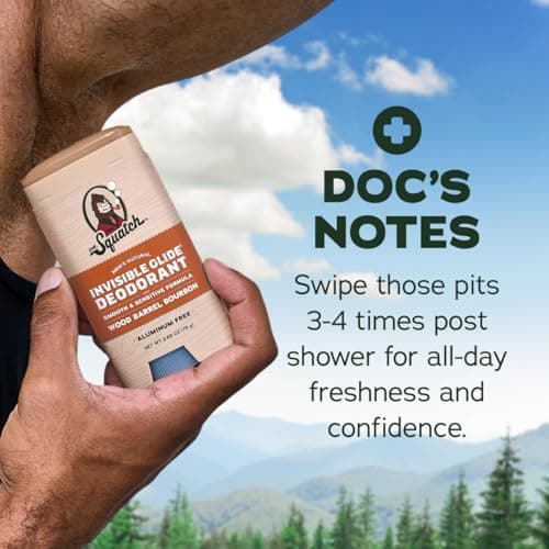 Dr. Squatch Invisible Glide Natural Men’s Deodorant – Smooth Glide, No Stains – Aluminum Free Deodorant Men – Safe for Sensitive Skin – Wood Barrel Bourbon + Rainforest Rapids, 2.65oz (2-Pack) — view 7
