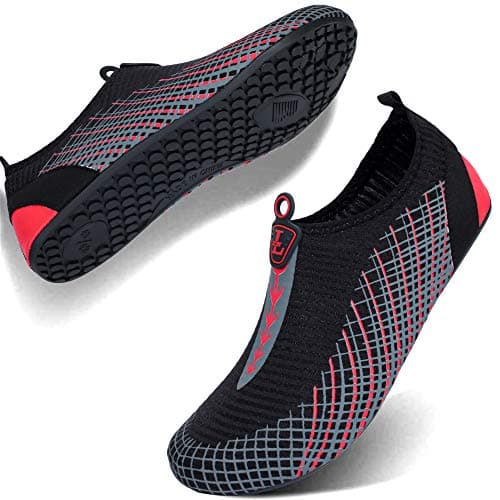 JOINFREE Womens Mens Pool Water Shoes Barefoot Quick-Dry Aqua Beach Sports Socks for Swimming Surf Yoga Exercise (ARR-R BLK, 45-46 EU,14-15 M US Women / 12-13 M US Men) — view 4