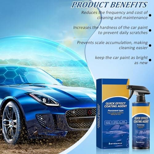 2PCS Car Coating Spray, Quick Effect Coating Agent, Quick-Advanced Car Acting Coating Agent Spray, Waterless Wash Polish, Paint Protection and Glass Cleaner — view 2