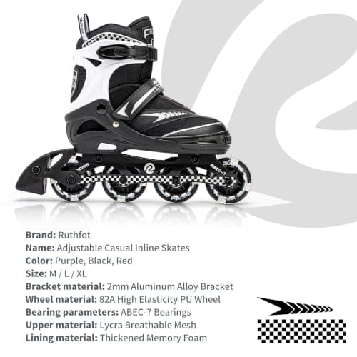 Ruthfot Adjustable Inline Skates for Boys and Girls with Full Light Up Wheels, Outdoor Roller Blades for Kids and Women — view 5