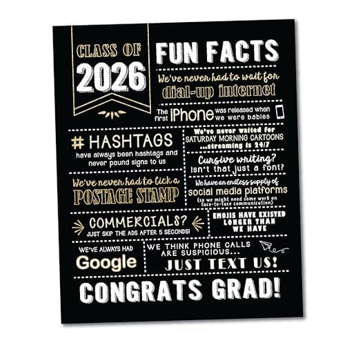 Katie Doodle 2026 Graduation Decorations - (Made in USA) - Class of 2026 Decorations, Graduation Gifts for Her, Him, High School Centerpiece - Includes 1 Premium Printed Sign, 8x10 inch (Unframed) — view 3