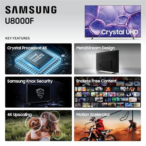 Samsung 65-Inch Class Crystal UHD U8000F 4K Smart TV (2025 Model) Endless Free Content, Processor, MetalStream Design, Knox Security, Alexa Built-in — view 2
