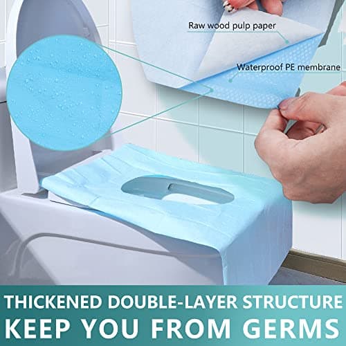 50 Pack Disposable Toilet Seat Covers XL for Travel Accessories Adults Kids — view 2