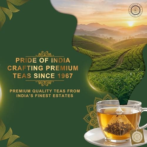 Pride of India | Lemongrass Ginger Zesty Fresh Tea | 15 Pyramid Full Leaf Individually Wrapped Tea Bags | 100% Herbal Blend from Single Origin | Tangy & Spicy Flavor | Caffeine-Free — view 5