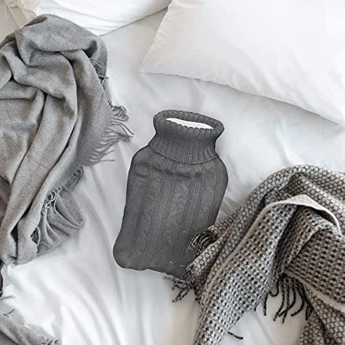 Gray Hot Water Bottle Cover Knitted Jumper Cover for Hot Water Bottle - Cover Only (Hot Water Bottle Not Included) Professional Design — view 2