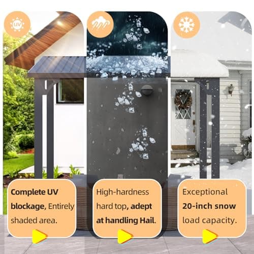 U-MAX 16' x 12' Outdoor Pergola Hardtop Gazebo, Wall-Mounted Heavy Duty Lean to Metal Awnings Gazebos on Clearance for Patio, Large Galvanized Steel Pergolas and Gazebo for Outdoor — view 3
