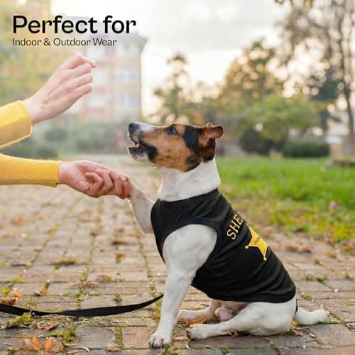 Parisian Pet Dog Tshirt - Embroidered “ Sheriff “ Dog Shirt - Lightweight and Skin Friendly Dog Clothes - Sleeveless Dog Tee Shirts - Machine Washable Dog Shirt for Large Dogs - 3XL — view 3