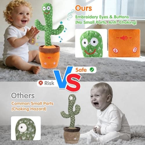 LLUKEME Dancing Talking Cactus Toy, Singing Cactus Baby Toy Stuffed Animals