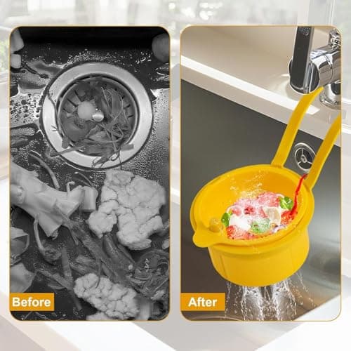 Kitchen Sink Strainer Basket, Faucet Hanging Strainer, Multi-Functional Food Colander,Press Automatic Dumping Kitchen Draining Basket, Corner Sink Trash Catcher for Food Waste — view 3