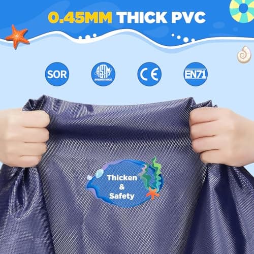 WELIN 67" Splash Pad Sprinkler for Kids Dogs, Summer Swimming Non-Slip Kiddie Wading Pool, Thicken Splash Play Mat Outdoor Fun Backyard Garden Beach Water Game for Toddlers Boys Girls Ages 3+ — view 2