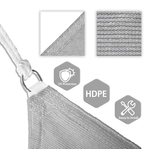 Patio Paradise 8' x 8' Sun Shade Sail Rectangle Canopy Patio Cover Sunlight Block Awning Heavy Duty Commercial Grade for Backyard Lawn Garden Outdoor Activities, Gray — view 2
