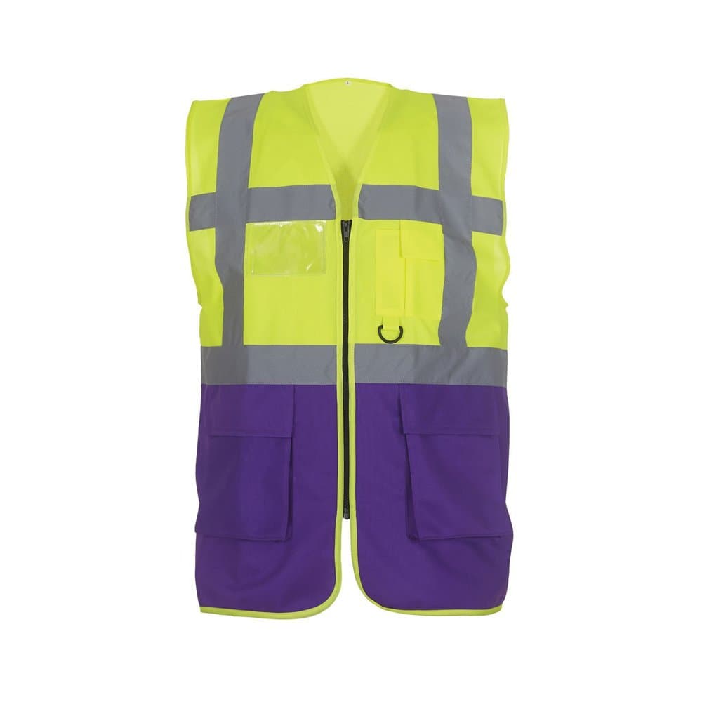 Expert Workwear Coloured Hi Vis Executive Vest High Viz Vests Zip with Pockets - 27 Colours — view 25