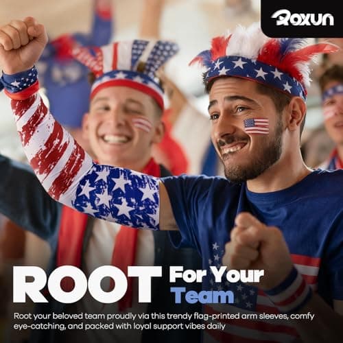 ROXUN 2 Pairs Flag Arm Sleeves Cooling UV Protection for Men Women Soccer Football Sports Mexico Flag-1 — view 2