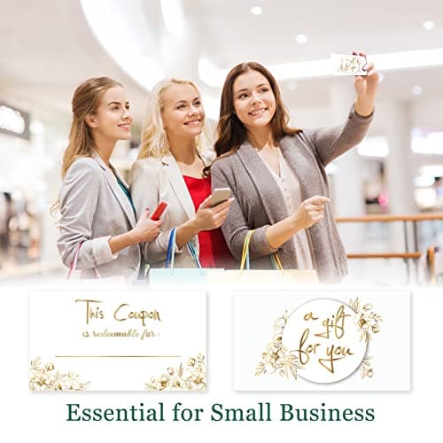Tomioziey 200 Pieces Coupon Cards - Blank Gift Certificates Redeem Vouchers for Business Client Paper Voucher Cards for Birthday, Salon, Spa, Restaurants, Work Business Present Card,3.5"x2" — view 2