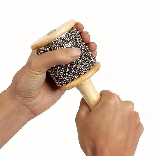 Percussion Instrument 1PC 3.35 Inch Metal Shaker Latin Rhythm Hand Percussion for Band Accompaniment Rock Music Performance Practice Handheld Silver — view 3