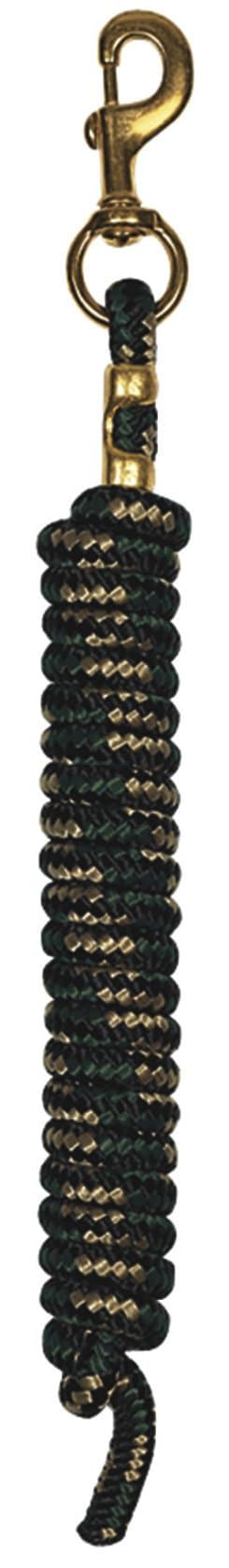 Weaver Leather Poly Lead Rope with a Solid Brass 225 Snap, Black/Turquoise/Tan — view 3
