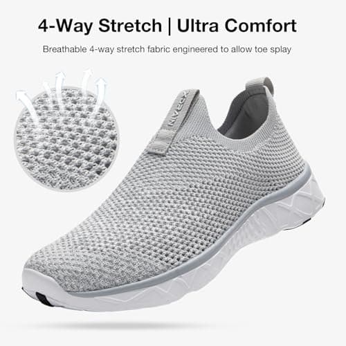 KOLILI Women's Water Shoes Lightweight Quick Drying Aqua Walking Shoes Barefoot for Beach Water Sports Travel Light Gray Size 9 — view 2