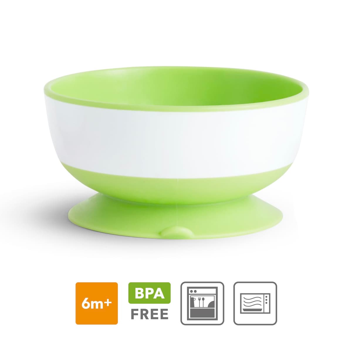 Munchkin Stay Put Baby Suction Bowl Set| Baby Bowls for Weaning| Baby Feeding Suction Dish Pack| for Babies & Toddlers 6 Months+|BPA Free Weaning Set for Babies| Microwave/Dishwasher Safe | 3 Pack — view 5