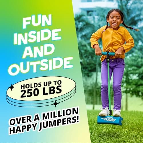 Flybar My First Foam Pogo Jumper for Kids Fun and Safe Pogo Stick, Durable Foam and Bungee Jumper for Ages 3 and up Toddler Toys, Supports up to 250lbs (Blue) — view 4