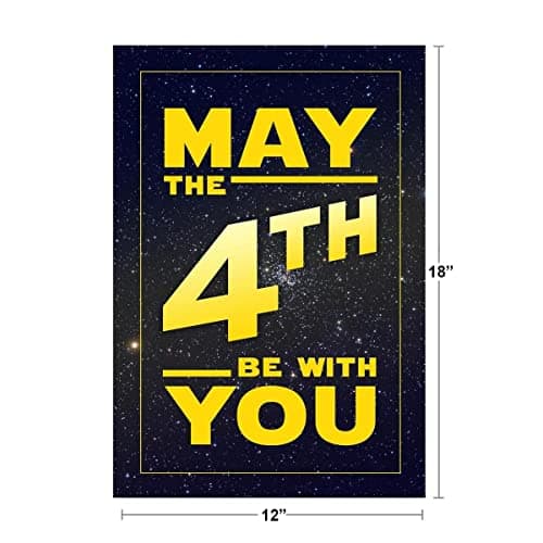 May The 4th Be With You Decorations Fourth Movie Party Poster Birthday Decor Cool Wall Art Print Poster 12x18 — view 3