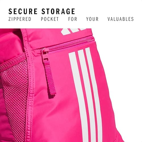 adidas Alliance Sackpack – Drawstring Backpack for Sports, Small Gym Bag, Team Shock Pink 2/White/3, OSFA — view 2